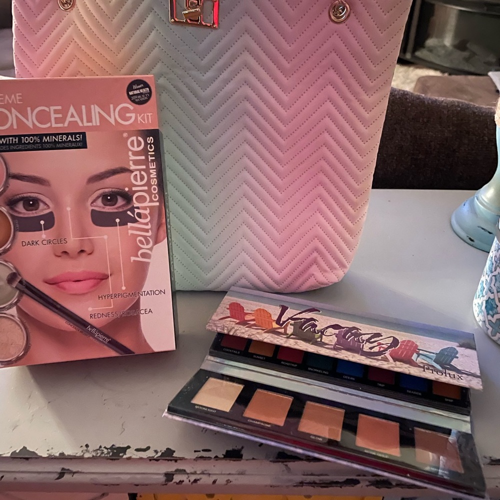 Brand New 3 piece Handbag, prolux Eyeshadow and highlighter palette.